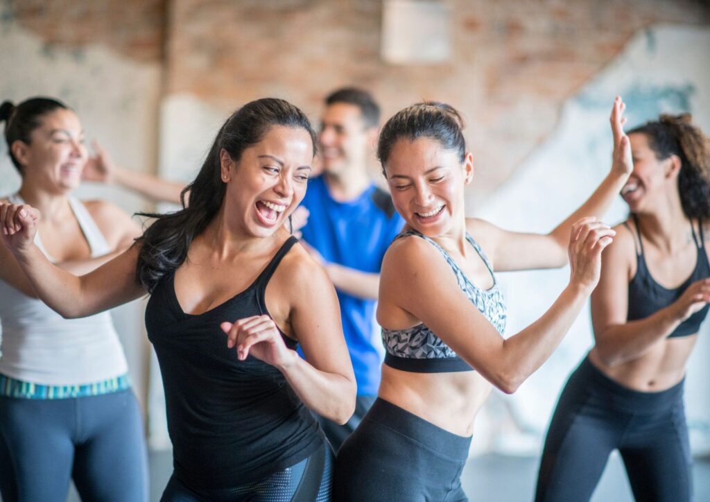 Two women enjoying ecstatic dance